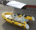Yellow 14ft Fiberglass RIB Inflatable Rescue Boat With Outboard Motor supplier